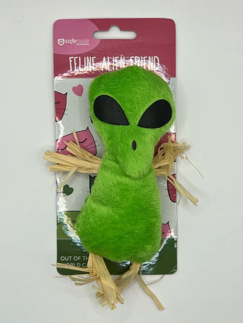 Green Alien Plush Cat Toy with Catnip